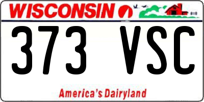 WI license plate 373VSC