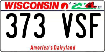 WI license plate 373VSF