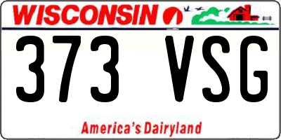WI license plate 373VSG