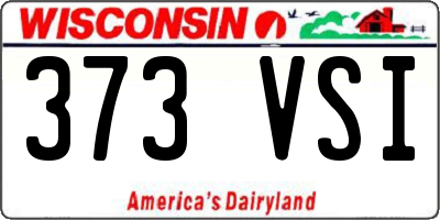 WI license plate 373VSI
