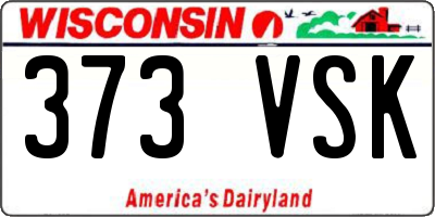WI license plate 373VSK