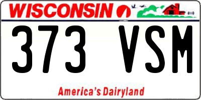 WI license plate 373VSM