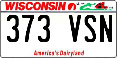 WI license plate 373VSN