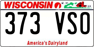WI license plate 373VSO