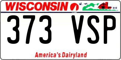 WI license plate 373VSP