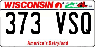 WI license plate 373VSQ