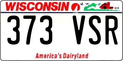 WI license plate 373VSR