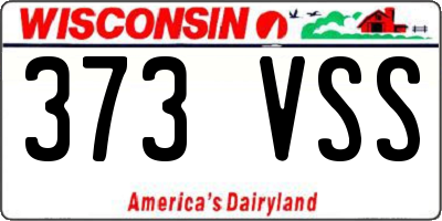 WI license plate 373VSS