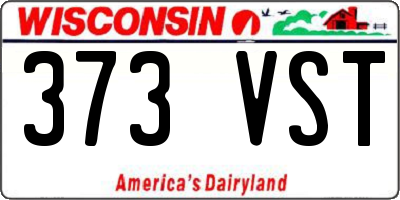 WI license plate 373VST