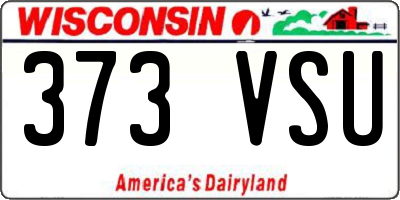 WI license plate 373VSU
