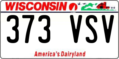 WI license plate 373VSV
