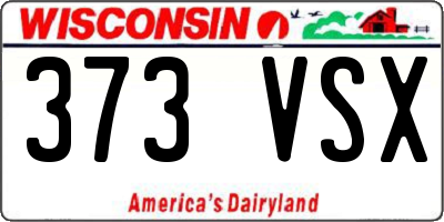 WI license plate 373VSX