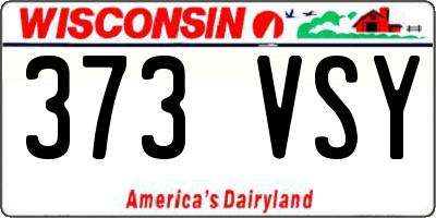 WI license plate 373VSY
