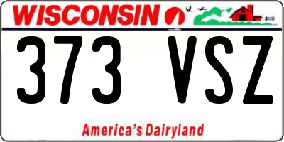WI license plate 373VSZ