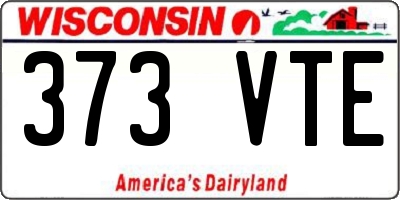 WI license plate 373VTE