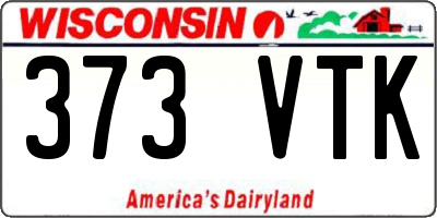 WI license plate 373VTK