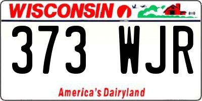WI license plate 373WJR