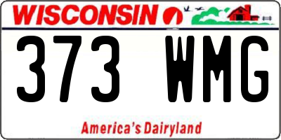 WI license plate 373WMG