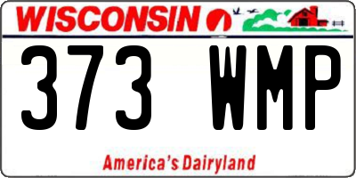 WI license plate 373WMP
