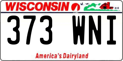 WI license plate 373WNI