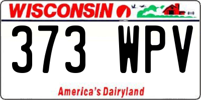 WI license plate 373WPV