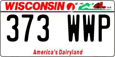 WI license plate 373WWP