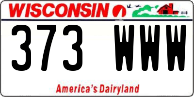 WI license plate 373WWW