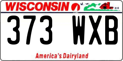 WI license plate 373WXB