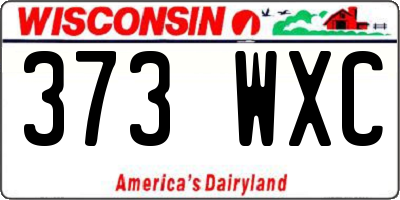 WI license plate 373WXC
