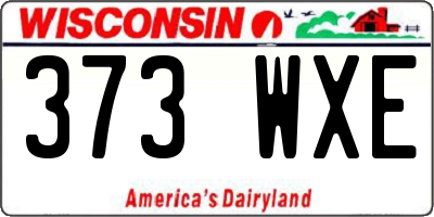 WI license plate 373WXE