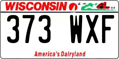 WI license plate 373WXF
