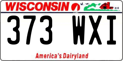 WI license plate 373WXI