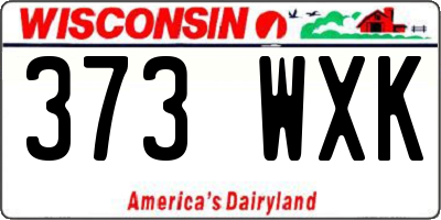 WI license plate 373WXK