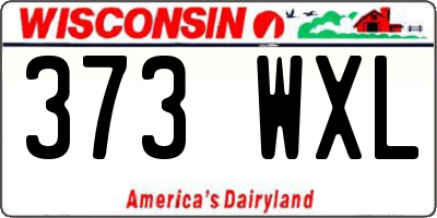 WI license plate 373WXL