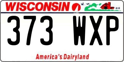 WI license plate 373WXP