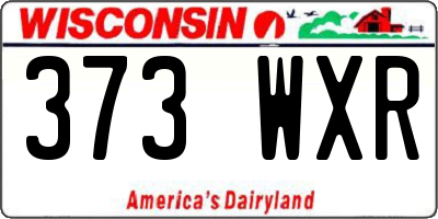 WI license plate 373WXR