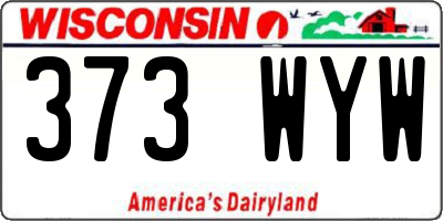 WI license plate 373WYW