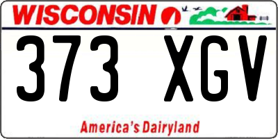 WI license plate 373XGV