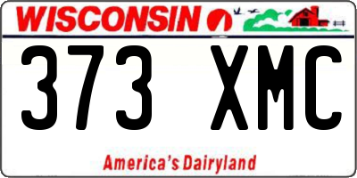 WI license plate 373XMC