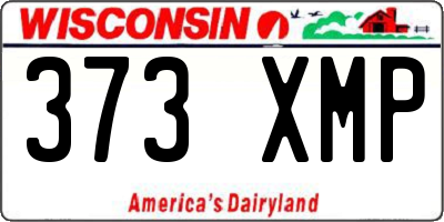 WI license plate 373XMP