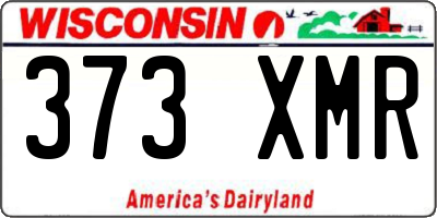WI license plate 373XMR