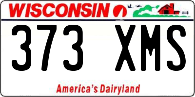 WI license plate 373XMS
