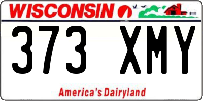 WI license plate 373XMY