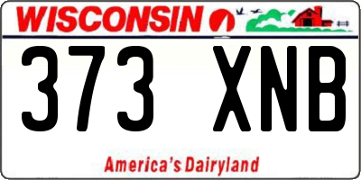 WI license plate 373XNB