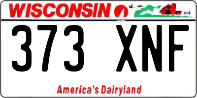 WI license plate 373XNF