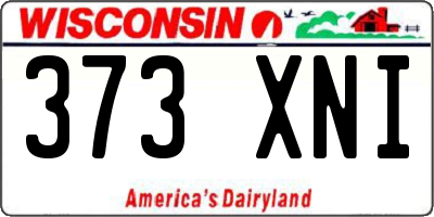 WI license plate 373XNI