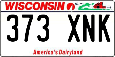 WI license plate 373XNK