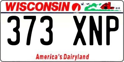 WI license plate 373XNP