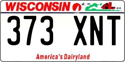 WI license plate 373XNT