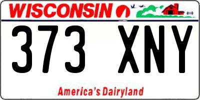 WI license plate 373XNY